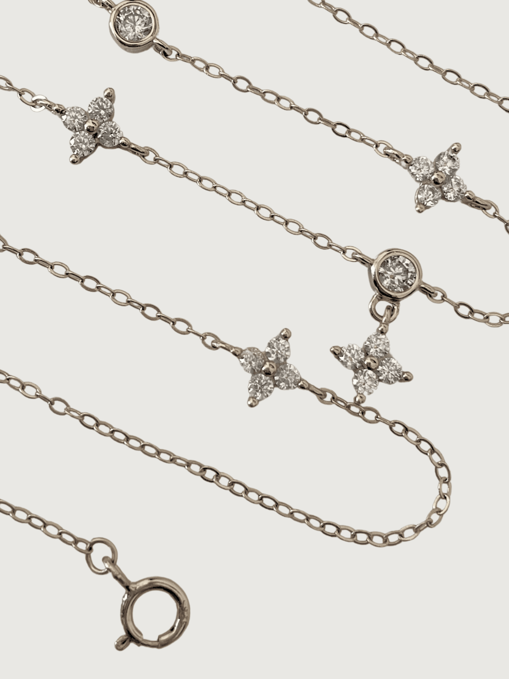 Rear View of Irene Star Charm Necklace in 925 Sterling Silver Adjustable Length Metal 17 inches 2.2gms
