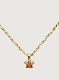 Front View of Little Princess Butterfly Pendant Necklace in 18k Gold Plated sterling silver Adjustable Length 925 Sterling Silver Metal 14 inches 4gms