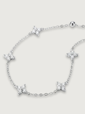 Closeup of Irene Star Charm Anklet in 925 Sterling Silver Adjustable Length 1.7gms