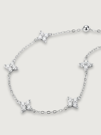 Closeup of Irene Star Charm Anklet in 925 Sterling Silver Adjustable Length 1.7gms