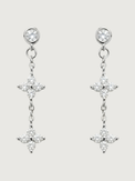 Front View of Irene Star Charm Dangle Earrings in 925 Sterling Silver Jewelry for Pierced Ears 1.2gms