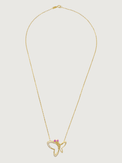 Rear View of Amber Butterfly Necklace in 18K Gold Plated Sterling Silver Adjustable Length 18k 925 Metal One Size 2.9gms