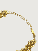 Rear View of Clara Chunky Bracelet in 18k Gold Plated Metal Adjustable Length Steel | Hypoallergenic Tarnish Resistant Sweat Water Eco - Friendly 17 cm 25.5gms