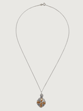 Rear View of Dahlia Pendant Necklace - Silver Fixed Length 925 Sterling Rhodium Plated Brass Metal One Size 5.4gms