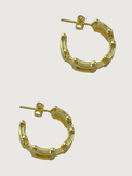 Rear View of Marya Hoop Earrings In Gold Plated Metal Jewelry for Pierced Ears Brass One Size 5.8gms