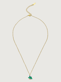 Rear View of Jayda Pendant Necklace in 18k Gold Plated Metal Adjustable Length Steel | Hypoallergenic Tarnish Resistant Sweat Water Stone Eco - Friendly One Size 2.5gms Stainless