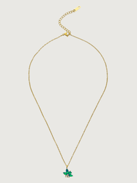 Rear View of Jayda Pendant Necklace in 18k Gold Plated Metal Adjustable Length Steel | Hypoallergenic Tarnish Resistant Sweat Water Stone Eco - Friendly One Size 2.5gms Stainless