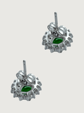 Rear View of Ivy Stud Earrings in Sterling Silver Jewelry for Pierced Ears 925 Metal Stone One Size 3.3gms