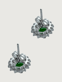 Rear View of Ivy Stud Earrings in Sterling Silver Jewelry for Pierced Ears 925 Metal Stone One Size 3.3gms