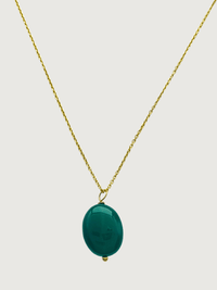 Front View of Liana Pendant Necklace in 18K Gold Plated Sterling Silver Fixed Length 18k 925 Metal Stone One Size 3.3gms