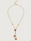 Rear View of Little Princess Butterfly Lariat Necklace in 18k Gold Plated Sterling Silver Adjustable Length 925 Metal One Size 6.6gms