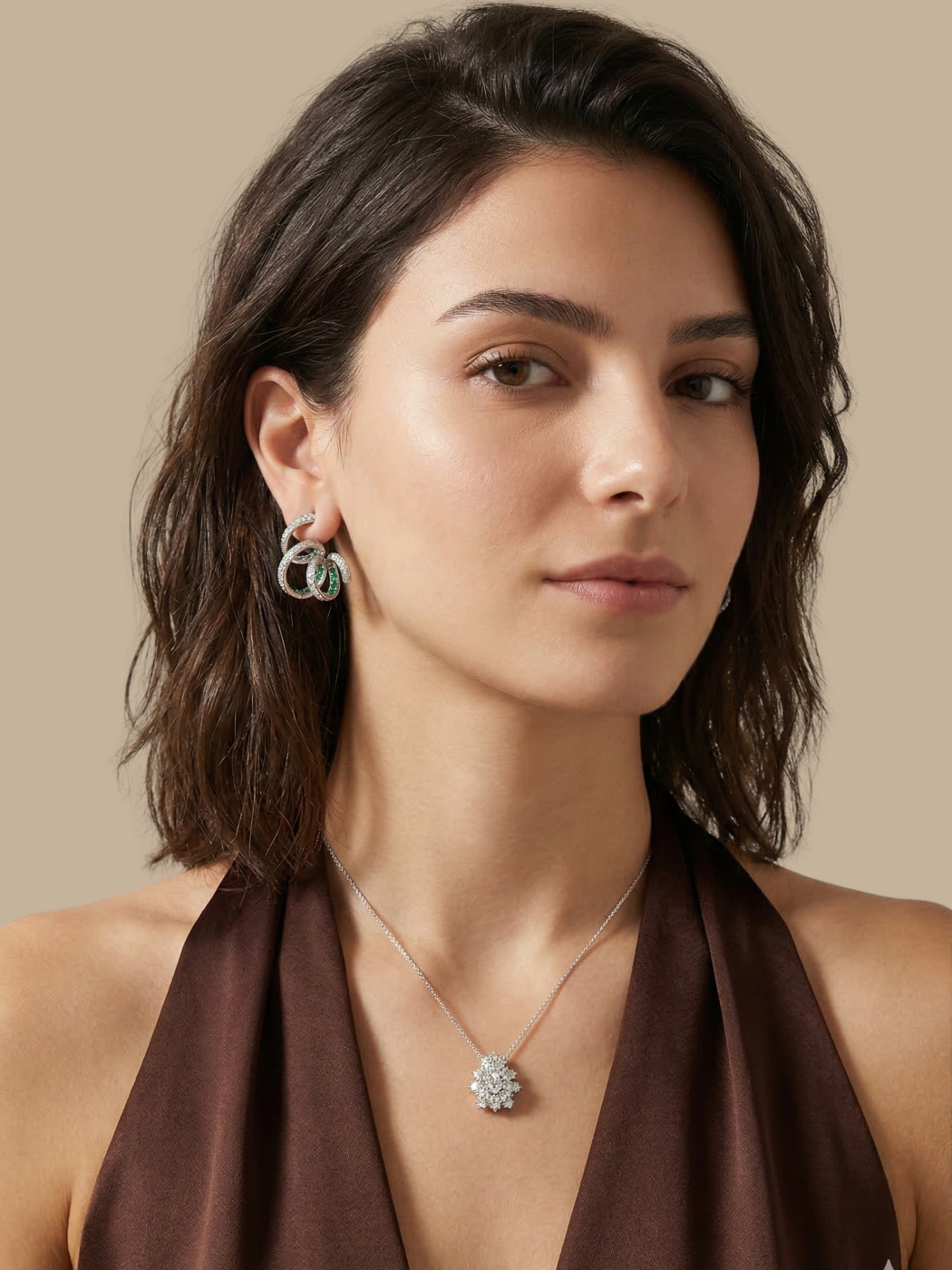 Alternate View of Model Wearing Zarifah Ribbon Earrings Jewelry for Pierced Ears 925 Sterling Silver One Size 7.6gms