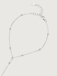 Rear View of Candice Hand Chain Bracelet in 925 Sterling Silver Adjustable Length One Size 1.7gms