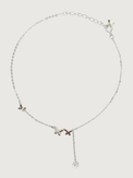 Front View of Misty Butterfly Anklet in 925 Sterling Silver Comfort Fit Metal 8.5 inches 1.3gms