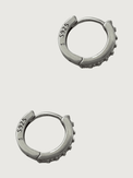 Rear View of Lana Huggie Hoop Earrings In Sterling Silver Jewelry for Pierced Ears 925 Metal Stone One Size 1.9gms