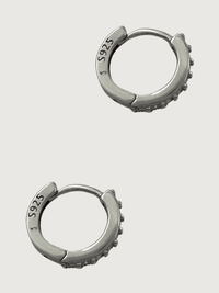 Rear View of Lana Huggie Hoop Earrings In Sterling Silver Jewelry for Pierced Ears 925 Metal Stone One Size 1.9gms