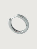 Closeup of Sara Hoop Earrings in Sterling Silver Jewelry for Pierced Ears 925 Metal One Size 2.6gms