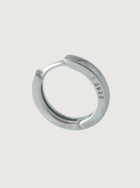 Closeup of Sara Hoop Earrings in Sterling Silver Jewelry for Pierced Ears 925 Metal One Size 2.6gms