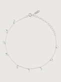 Front View of Lumi Anklet Adjustable Length 925 Sterling Silver 8 inches 1.5gms