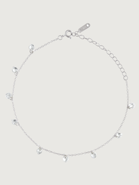Front View of Lumi Anklet Adjustable Length 925 Sterling Silver 8 inches 1.5gms