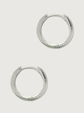 Rear View of Sara Hoop Earrings in Sterling Silver Jewelry for Pierced Ears 925 Metal One Size 2.6gms