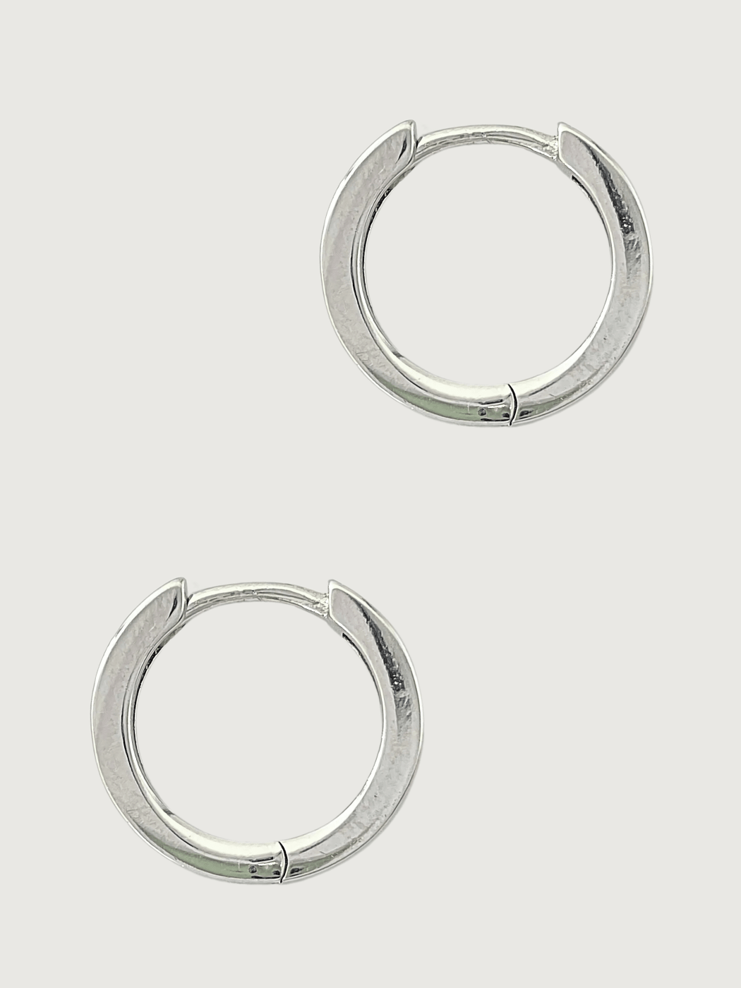 Rear View of Sara Hoop Earrings in Sterling Silver Jewelry for Pierced Ears 925 Metal One Size 2.6gms