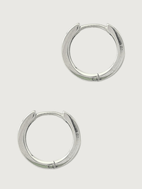 Rear View of Sara Hoop Earrings in Sterling Silver Jewelry for Pierced Ears 925 Metal One Size 2.6gms