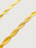 Rear View of Raia Ripple Necklace Adjustable Length 18k Gold Plated Steel | Hypoallergenic Tarnish Resistant Sweat Water Eco - Friendly One Size 11.7gms Stainless