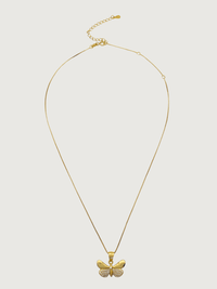 Rear View of Aara Butterfly Necklace in 18K Gold Plated Sterling Silver Adjustable Length 18k 925 Metal One Size 2.7gms