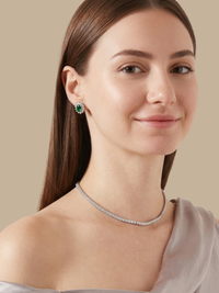 Alternate View of Model Wearing Ivy Stud Earrings Jewelry for Pierced Ears 925 Sterling Silver One Size 3.3gms