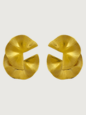 Front View of Megan Spiral statement Earrings in 18K Gold Plated Metal Jewelry for Pierced Ears 18k Steel | Hypoallergenic Tarnish Resistant Sweat Water Eco - Friendly One Size 11.3gms Stainless