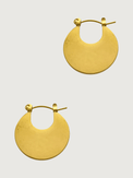 Rear View of Joana Black Hoop earrings in 18k Gold Plated Metal Jewelry for Pierced Ears Steel | Hypoallergenic Tarnish Resistant Sweat Water Stone Eco - Friendly One Size 5.9gms