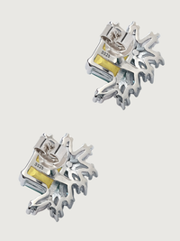 Rear View of Celestia Stud Earrings in 925 Sterling Silver - Yellow Jewelry for Pierced Ears Metal 1.5 cm 6gms