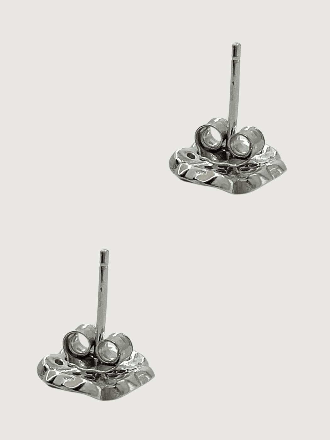 Rear View of Cara Clover Stud Earrings in 925 Sterling Silver Jewelry for Pierced Ears 9.6 mm 1.8gms