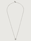 Rear View of Ava Solitaire Pendant in Rhodium Plated Sterling Silver Adjustable Length 925 Metal Stone One Size 2.7gms