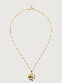 Rear View of Maha Pendant Necklace in 18k Gold-Plated Sterling Silver Adjustable Length Gold Plated 925 Metal One Size 3.3gms