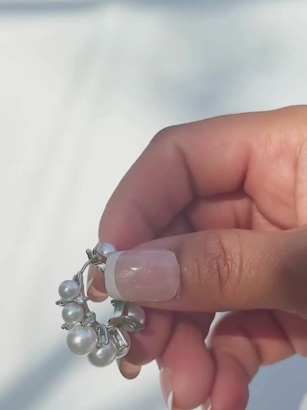 Leya Pearl Hoop Earrings