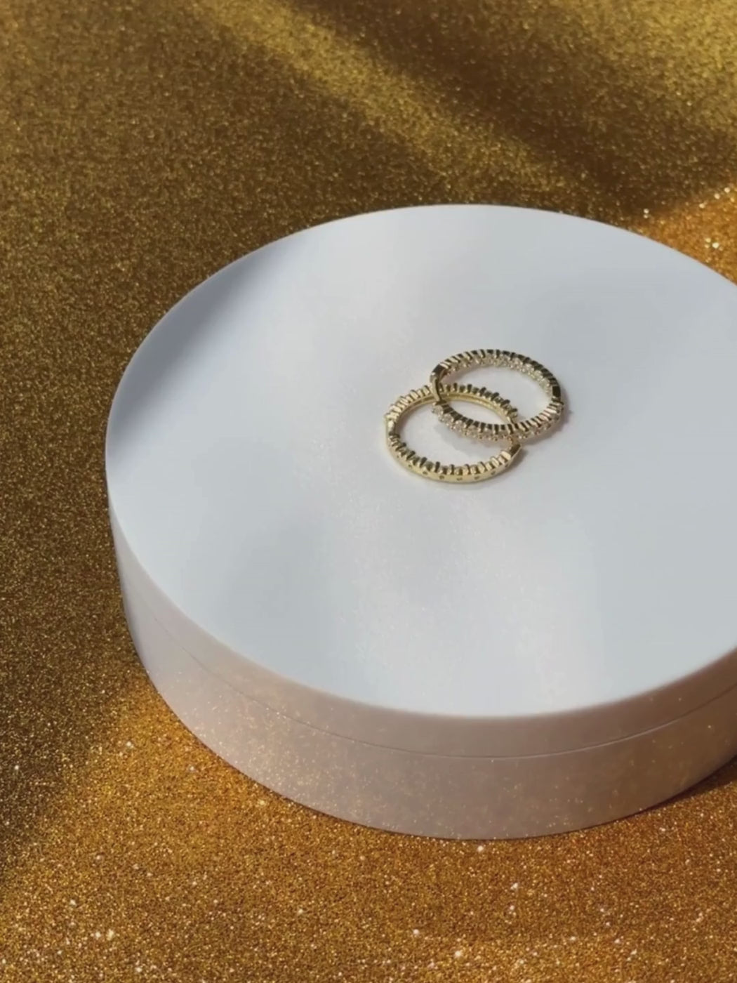 Video of Nora Hoop Earrings in Sterling Silver with 18K Gold Plating Jewelry for Pierced Ears 18k Plated 925 Metal Stone One Size 5.7gms
