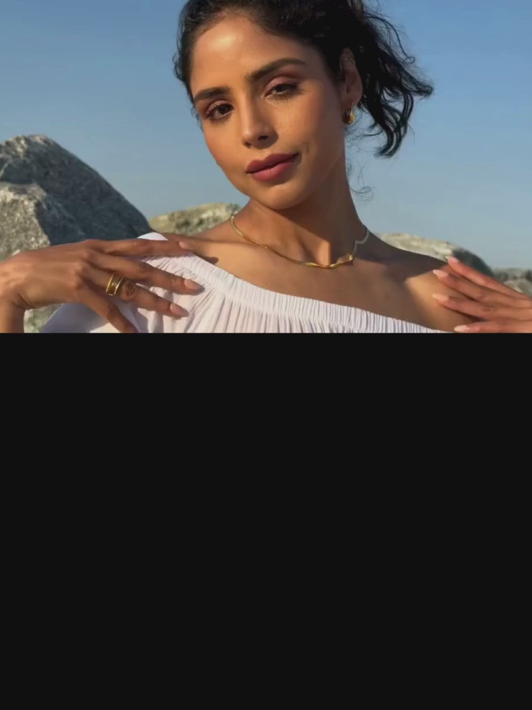 Video of Isabella Open Ring in 18k Gold-Plated Metal Open-Adjustable-Resizable Gold Plated Steel | Hypoallergenic Tarnish Resistant Sweat Water Eco - Friendly One Size 2.9gms