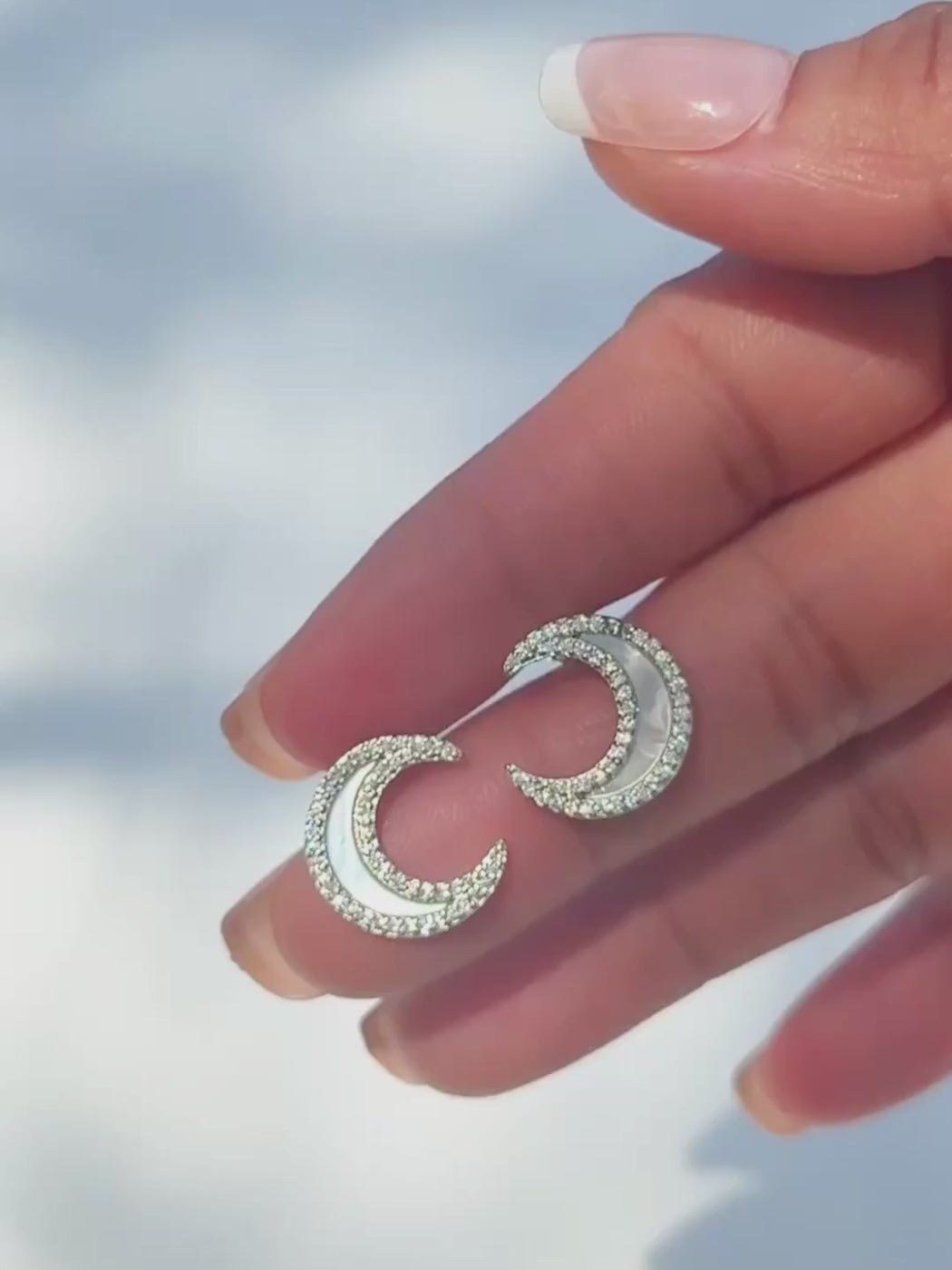 Luna Crescent Stud Earrings